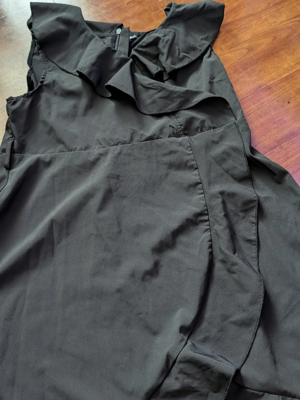 Black Ruffle Wrap-Detail Dress - Picture 11 of 11